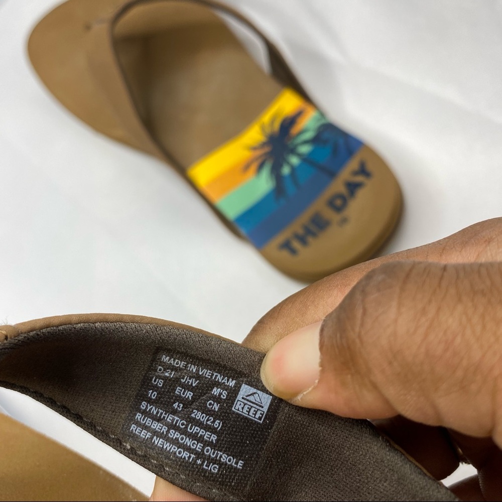 Reef Men Bronze Brown Seas the Day Newport Comfort Summer Flip Flop 10 NWOT - Picture 8 of 9